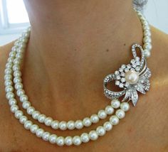 Bridal Necklace Pearly Necklace wedding Necklace by IreneJewelry, $48.00 Crystal Pearl Necklace With Rhinestones For Wedding, Classic Crystal Pearl Necklace For Wedding, Pearl White Rhinestone Necklace For Wedding, Classic Wedding Pearl Necklace, Elegant Pearl Necklace With Rhinestones For Wedding, Elegant Crystal Pearl Necklace For Wedding, Wedding Pearl Necklace With Rhinestones, Pearl Necklace With Jewels For Weddings, Wedding Pearl Necklace With Jewels