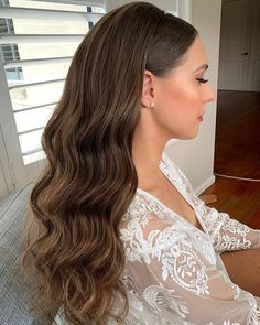 Bridal Hair Down, Wedding Hair Inspiration, Wedding Hair Down, Bridal Hair And Makeup, Formal Hairstyles, Wedding Hair And Makeup, Aesthetic Hair, Bride Hairstyles