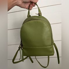 Authentic Hobo Juno Mini Backpack In Leaf Green. Approximately 7.5 W X 9" H X 3" D. Tan Lining. Zip Pocket, Slip Pocket & Pen Pocket. Brushed Antique Brass Hardware. Zip Closure. Adjustable Backpack Straps. Solid Leather Backpack Straps. Some Of These Are Stock Photos. This Bag Is Better Than The Stock Pics..Tricky To Photograph. Beautiful In Person. Love The Size And Color. Can Be Styled In Any Season. Will Come In Hobo Dust Bag. Green Backpack For Errands, Green Backpack For On-the-go, Casual Green Backpack With Detachable Strap, Green Crossbody Backpack With Detachable Strap, Green Crossbody Backpack With Adjustable Strap, Green Crossbody Backpack For Daily Use, Versatile Green Standard Backpack, Green Backpack With Detachable Strap For Daily Use, Green Leather Backpack With Detachable Strap For On-the-go