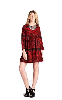 India Elephant Print Dress, Red Elephant Dress, Bohemian Mini Dress, Casual Boho Style, High Low Midi Dress, Pocket Maxi Dress, India Dress, Small B, Breezy Dress, Mini Dresses Online