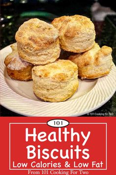 These Healthy Biscuits are fluffy, tender, and almost fat-free, making them the ideal low-calorie biscuits for your healthy diet. Made with only non-fat yogurt and self-rising flour, these low-fat yogurt biscuits contain only 0.5 grams of fat and 137 calories each.