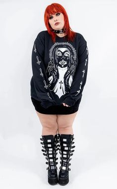 Goth & Alternative Plus Size Clothing | Plus Size Clothing Australia Grunge Outfits Edgy Plus Size, Plus Size Emo Outfits, Plus Size Rocker, Alternative Fashion Plus Size, Plus Size Grunge, Plus Size Hippie, Plus Size Kawaii, Alt Clothes, Outfits Edgy