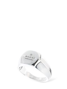 Width: 1cm. 925 Sterling silver . Engraved logo detail Gucci Jewelry, Silver Jewelry Rings, Engraved Logo, Womens Jewelry Rings, Sterling Ring, Sterling Silver Ring, Silver Ring, Sterling Silver Rings, Jewelry Collection