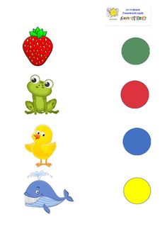 the matching game for children with different animals and colors to find which one is appropriate