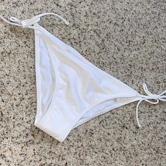 Brand New White Bikini Bottoms. Size Small. Never Worn White Stretch Swimwear With Tie-side Bottom, White Stretch Tie-side Bottom Swimwear, White Tie-side Bottoms For Sunbathing, White Tie-side Bottoms For Beach Party, No Boundaries, Boundaries, Womens Swim, Color White, Swimming