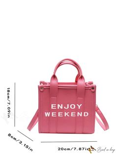 BirdinBag - Stylish PU Tote Bag for Women - Elegant and Practical Handbag Trendy Square Bag For Daily Use, Large Capacity Top Handle Phone Bag For Travel, Travel Large Capacity Top Handle Phone Bag, Trendy Square Shoulder Bag For Daily Use, Pink Large Capacity Baguette Bag For Travel, Pink Large Capacity Rectangular Shoulder Bag, Casual Box Bag With Large Capacity And Top Handle, Pink Baguette Bag With Large Capacity For Travel, Large Capacity Rectangular Shoulder Bag For Shopping