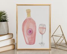 Add some fun and fizz to your home with this light pink Rosé wine watercolor art print. Delicately splashed with whimsical brushstrokes, it's the perfect piece of decor to add a bit of bubbly vibes to your living space! Wine Watercolor, Rosé Wine, Bottle Water, Light Pink Rose, Pink Wine, Watercolor Art Prints, Atlanta Ga, Brush Strokes, Pink Rose