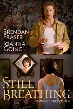 the movie still breathing is being shown in two different frames, with one man looking at another