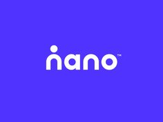 the logo for nano is shown on a purple background with white letters and an orange dot