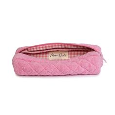 Our Candy Pencil Case is a cute and stylish pouch designed to hold your stationery or brushes with a classic look.The quilted pink terry exterior is thick and luxurious, complemented by the matching pink gingham interior.Ideal for storing your makeup brushes & eyeliners, or your pens & pencils (perfect for students), this bag is a must-have for those who appreciate both organization and style.Size: 9" x 2" x 3" Small Pencil Pouch, Thrifting Jewelry, Pencil Pouch Aesthetic, Pencil Bag Aesthetic, Candy Pencil, Cute Pencil Cases, Pencil Case Aesthetic, Gingham Interior, Aesthetic Pencil Case