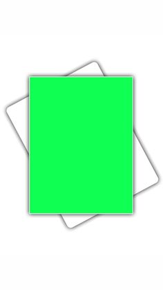 three square green cards with white edges