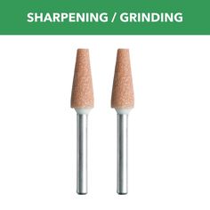 two different types of grinding tools with the words sharpening / grinding on top of them