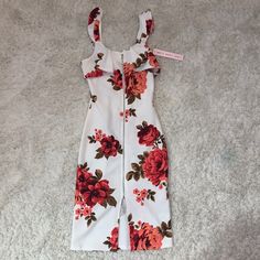 Floral Print Bodycon Fit Size Xs True To Size Brand Crave Fame New With Tags/Never Been Worn White Floral Bodycon Dress For Party, White Floral Print Bodycon Dress For Party, Fitted V-neck Floral Print Bodycon Dress, Summer Floral Print V-neck Bodycon Dress, V-neck Floral Print Bodycon Dress For Night Out, Stretch Knee-length Bodycon Dress With Floral Print, Party Floral Print V-neck Bodycon Dress, Floral Bodycon, Bodycon Floral Dress