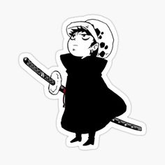 a cartoon character holding a baseball bat and wearing a black dress with polka dots on it