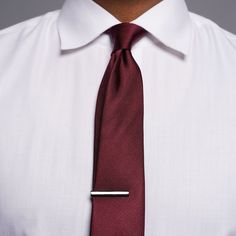 Made from 100% woven silk, our Grosgrain Solid Wine tie has subtle texture and sheen for a look that's formal as well as professional. | Men's Tie Bar: Grosgrain Solid Tie - Traditional, In Wine, Silk Modern Fitted Ties For Formal Occasions, Modern Standard Tie For Semi-formal Events, Modern Standard Tie For Semi-formal Occasions, Elegant Ties For Work, Elegant Solid Color Ties For Work, Classic Fitted Ties For Formal Occasions, Classic Burgundy Ties For Formal Occasions, Classic Burgundy Ties For Business, Classic Burgundy Suit And Tie Accessories For Formal Occasions