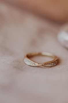 a close up of a ring on a table