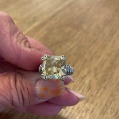 JUDITH RIPKA Ring Sterling Silver Citrine Size 6 Wedding Mother Birthday Valentine Gift Her Christmas Collectible Designer Jewelry Judith Ripka Ring, Judith Ripka, Mother Birthday, Christmas Collectibles, Special Jewelry, Sterling Ring, Rings Statement, Citrine, Valentine Gifts