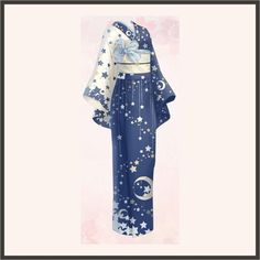 Galaxy Kimono, Star Kimono, Kimono Drawing, Kimono Outfit Japanese, Moon Kimono, Haori Pattern, Pretty Kimonos, Japanese Traditional Clothes, Asian Style Dress