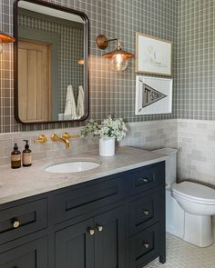 #flinthillsproject • Instagram Green Bathrooms Inspiration, Salt Interiors, Dark Green Bathrooms, Pure Salt Interiors, Flint Hills, Pure Salt, Tile Trends, Bathroom Paint Colors