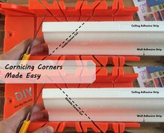 the instructions on how to make moulding corners for diy crafts and projects