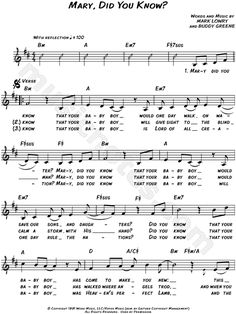 sheet music for mary did you know?