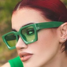 Thick Retro Chunky Green Square Sunglasses For Women - Rectangle Shades *New* Arrives New Thick Square Sunglasses For Men Or Women Unisez Retro Chunky Rectangle Shades Uv400 Protection Product Dimension: Lens Width: 53mm(2.08inches) | Lens Height: 38mm(1.5inches) | Temple Length: 149mm(5.87inches) | Nose Bridge: 22mm(0.87inches). Trendy Square Sunglasses For Party, Trendy Rectangular Party Sunglasses, Casual Square Sunglasses For Party, Trendy Green Rectangular Sunglasses, Chic Rectangular Green Sunglasses, Chic Green Rectangular Sunglasses, Couture Sunglasses, Black Sunglasses Square, Marc Jacobs Sunglasses