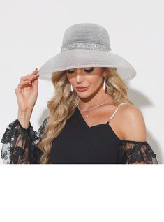 JJ's House Hats Dress Hats Rhinestone Women's Special Occasion Wide Brim Polyester Straw Sun Hats Straw Hats Hats. #JJ's House #Hats #DressHats #Rhinestone #Women's #SpecialOccasion #WideBrim #Polyester #Straw #SunHats #StrawHats #Hats Elegant Summer Hats With Rhinestones, Spring Party Hats With Rhinestones, Summer Hats With Rhinestones And Short Brim, Evening Wide Brim Hat With Rhinestones, Silver Wide Brim Hat For Beach, Wide Brim Hat With Rhinestones, Adjustable Silver Beach Hat, Silver Summer Hat With Short Brim, Silver Short Brim Hat For Summer