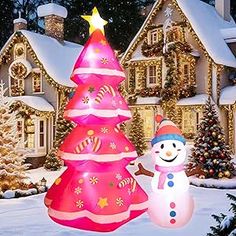 Christmas Blow Up, Inflatable Christmas Tree, Snowman Christmas Decorations, Inflatable Decorations, Christmas Inflatables, Snowman Christmas, Cute Snowman