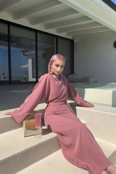 Modesty Fashion Casual, Pink Modest Dress, Eid Outfit, Muslim Fashion Hijab Outfits, Modest Summer Outfits