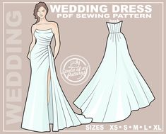 the wedding dress sewing pattern is shown