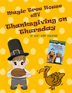 a book cover with a turkey and a boy in a top hat holding a turkey