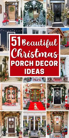 Elevate your Christmas porch decor with creative outdoor holiday decor ideas. From seasonal Christmas wreaths and rustic garlands to twinkling lights and cozy accents, these DIY Christmas porch ideas will infuse warmth and cheer into your front entryway. Embrace the spirit of the season with farmhouse-inspired Christmas porch arrangements that exude elegance and welcome guests with merry and bright vibes. Get ready to spread holiday joy with stunning front porch ideas for Christmas. Outdoor Column Christmas Decor, Christmas Porch Ideas, Porch Christmas Tree, Porch Garland, Holiday Decor Ideas, Christmas Porch Decor Ideas, Christmas Planters, Front Entryway