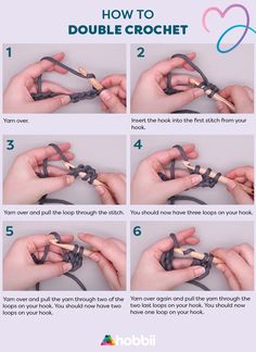 instructions to crochet the double crochet