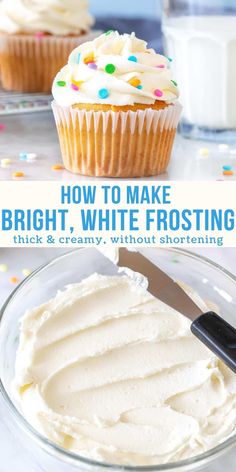 how to make bright, white frosting that's creamy and without shortening