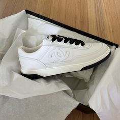 New In Box. Authentic. No Offers Please, Price Is Firm. This Style Is Sold Out In Stores. Ships Asap. Fits 7.5-8 Perfectly. Elegant Low-top Sneakers For Streetwear, Skater Sneakers, Shoes Chanel, Chanel Sneakers, Chanel Shoes, Womens Shoes Sneakers, Shoes Sneakers, Color White, Chanel