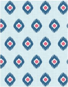 a blue and red pattern on a light blue background