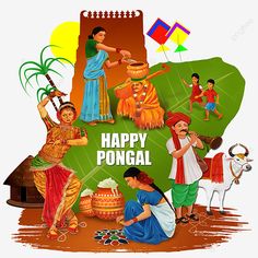 happy pongai festival with people in india