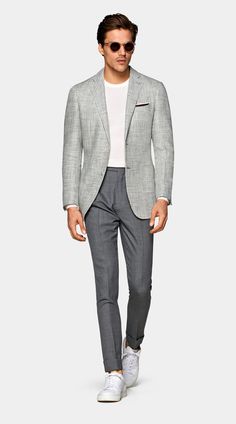 Light Grey Blazer Outfit Men, Grey Blazer Outfit Men, Grey Blazer Outfit, Summer Suits Men, Suit Supply, Mens Casual Suits, Blazer Outfits Casual, Suits Men Business, Formal Men Outfit