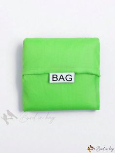 Bird in Bag - Solid Color Polyester Folding Storage Bag with Large Capacity, Multifunctional Handle, Durable and Portable, Minimalist Shopping Bag Green Multifunctional Bag For Daily Use, Green Packable Shoulder Bag For Everyday Use, Green Everyday Packable Shoulder Bag, Everyday Packable Green Shoulder Bag, Everyday Green Packable Shoulder Bag, Packable Rectangular Bags For Gifts, Reusable Green Shoulder Bag For Everyday, Green Foldable Bags For Daily Use, Versatile Rectangular Reusable Bag