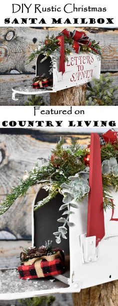 two mail boxes decorated with christmas decorations