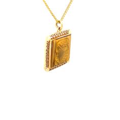 FREE shipping on all orders! FREE 5 Day Returns! Learn More. MACHLI the late Queen of Ranthambore, was India's most famous and most photographed tigers. She was a ferocious fighter just like you! Honor her when you wear this beautiful 14K gold, curb chain, one-of-a-kind, vintage necklace adorned with a bezel set carved tiger's eye cameo left facing profile set into an openwork pendant. The necklace length is 18" long with a spring ring closure. The tiger's eye center stone is 15.00mm x 15.00mm. Fine Jewelry Gemstone Necklace Collectible, Luxury Gold-plated Necklace With Rectangular Pendant, Luxury Gold Plated Necklace With Rectangular Pendant, Collectible Fine Jewelry Necklaces With Gemstones, Luxury Gold Plated Rectangular Pendant Necklace, Luxury Collectible Medallion Necklace, Fine Jewelry Gold Necklace With Rectangular Pendant, Gold Necklace With Rectangular Pendant In Fine Jewelry Style, Gold Custom Necklace With 17 Jewels For Formal Occasions