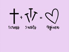 two crosses with hearts and the words i cross 3 nails 4 heaven on them in black ink