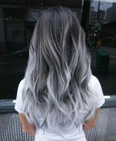 Hi-Fashion Gray Hair Styles for Trendy Gals - PoP Haircuts Grey Balayage, Half Dyed Hair, Short Dyed Hair, Brunette Ombre, Split Dyed Hair, Dyed Hair Pastel, Pastel Ombre, Dip Dye Hair, Brunette Balayage