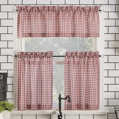 Transform your home this holiday season with our 'Top 15 Christmas Curtains Designs for Festive Vibes.' Discover enchanting patterns and luxurious fabrics that infuse every room with the spirit of Christmas! Cortinas Country, Pocket Kitchen, Vintage Style Kitchen, Kitchen Curtain Sets, Tier Curtains, Farmhouse Curtains, Kitchen Valances, Country Curtains, Kitchen Curtain