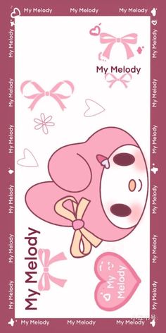 a pink card with an image of a bird on it's face and the words, my melody