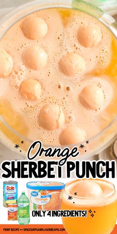 This orange sherbet punch will be a big hit at any party. Our family serves this at every holiday from our Halloween party to Christmas to Easter and all parties, birthdays, and baby showers in between. This tropical drink is made with orange and pineapple juice, lemon-lime soda, and scoops of orange sherbet for an irresistible treat. Orange Sherbet Punch, Sherbet Punch Recipes, Orange Birthday Parties, Baby Shower Punch Recipes, Sherbet Punch, Baby Shower Punch, Party Punch Recipes, Citrus Baby, Orange Birthday