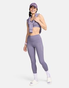 Pants & Leggings by Nike Training Training is now in session High rise Elasticized waistband Side pocket 7/8 length bodycon fit Purple 4-way Stretch Leggings For Athleisure, Purple 4-way Stretch Workout Leggings, 4-way Stretch Purple Leggings For Workout, Purple 4-way Stretch Leggings For Workout, Functional Purple Leggings For Pilates, Functional Stretch Purple Leggings, Functional Purple Stretch Leggings, Functional Purple Leggings For Yoga, Purple 4-way Stretch Yoga Pants For Workout