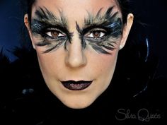 Queen Black Raven makeup tutorial - Raven Makeup Ideas, Crow Makeup, Raven Makeup, Raven Halloween Costume, Black Queen Makeup, Deep Makeup, Raven Costume, Bird Makeup