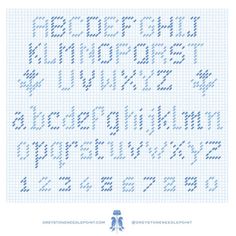 a cross stitch pattern with letters and numbers