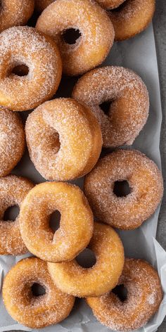 a bunch of doughnuts that are in a box